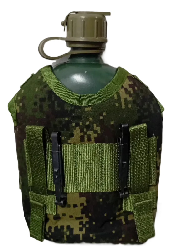 Estuche cantimplora camuflado verde